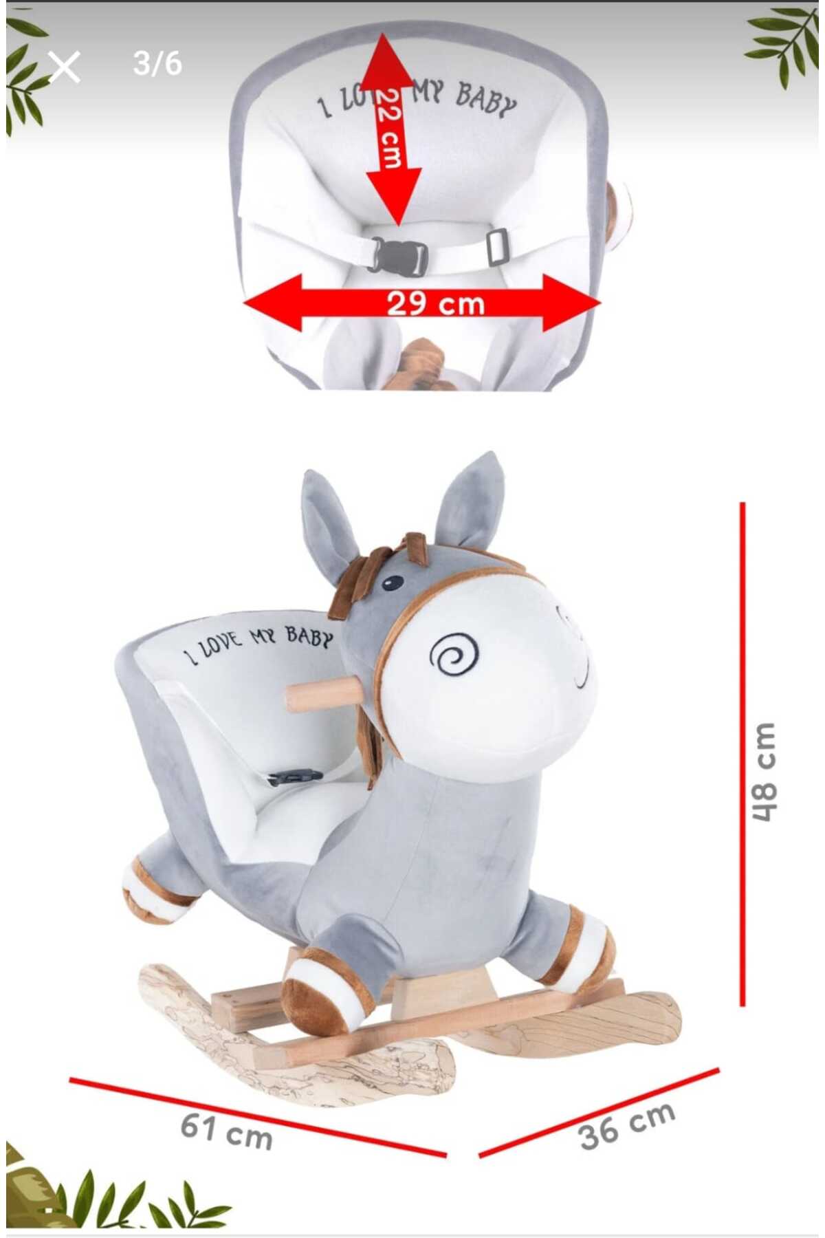Gri Peluş Sallanan Eşek Koltuk