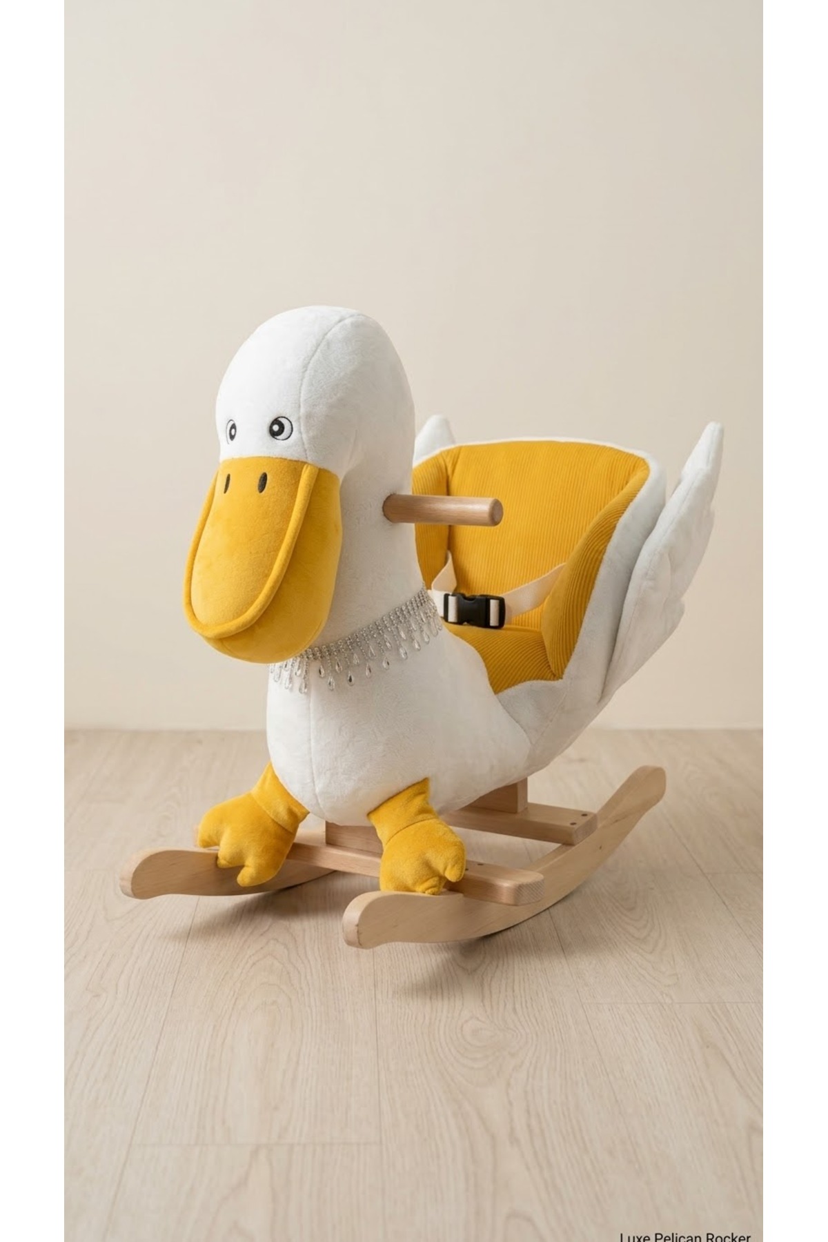 Ekru Peluş Sallanan Pelikan & Flamingo Koltuk